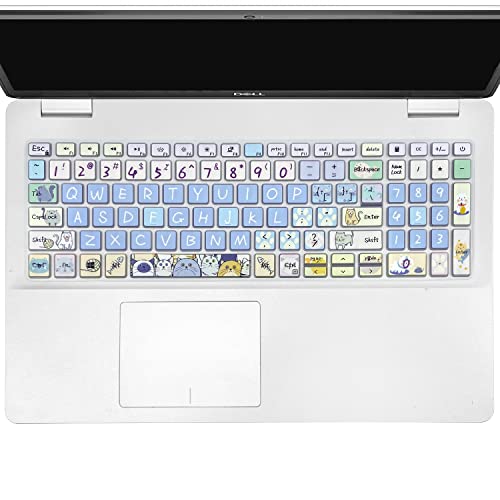 Keyboard Cover Skin for 2021 2020 2019 Dell Inspiron 15 5501 5502 5505 5508 5584 5590 5593 5598 15.6" / Inspiron 15 7000 7590 7591 7501 7506 7706 7790 / Vostro 7590 5590 7500, Cute Cat - color: Cute Cat