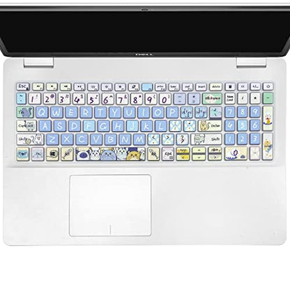 Keyboard Cover Skin for 2021 2020 2019 Dell Inspiron 15 5501 5502 5505 5508 5584 5590 5593 5598 15.6" / Inspiron 15 7000 7590 7591 7501 7506 7706 7790 / Vostro 7590 5590 7500, Cute Cat - color: Cute Cat