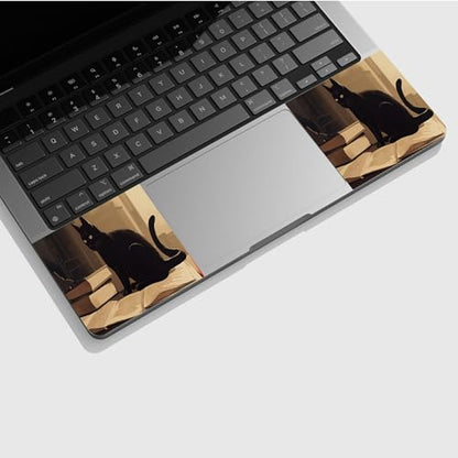Universal Laptop Skin Sticker with 2 Wrist Pad Skins, Waterproof Scratch Resistant Vinyl Laptop Cover Decal, Cut to Fit for 11–15.6 Inch MacBook HP Dell Lenovo, Cute Cat - color: Cute Cat