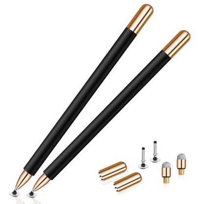 Stylus(2Pcs), Universal Stylus Pens for Touch Screens All | High Precision Sensitivity,For Android, ipad, iPhone, Galaxy, Chromebook Tablet, Compatible with All Touchscreen,Magnetic - color: Black/Black