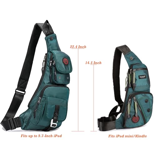 NICGID Sling Bag Chest Shoulder Backpack Crossbody Bags Casual Daypack for Men Women - color: Dark Green-2