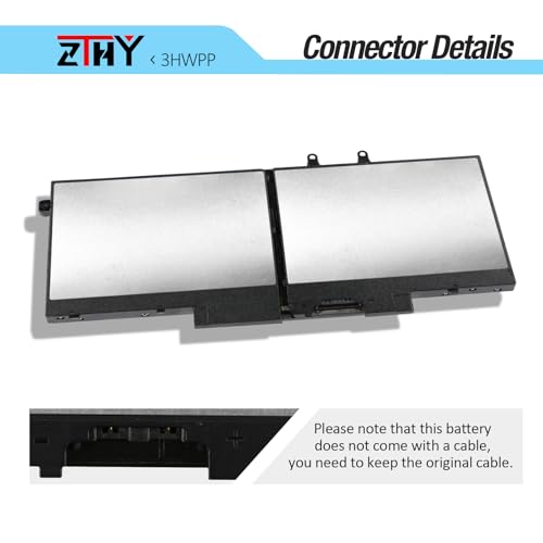 3HWPP Battery Replacement for Dell Latitude 5401 5410 5411 5501 5510 5511 | Precision 3541 3550 3551 Inspiron 7706 2-in-1 Inspiron 17 7500 7506 2-in-1 Black Laptop 03HWPP 451-BCMN 15.2V 68Wh 4Cell ZTHY - size: 9.45*6.30*0.28 inch 3HWPP