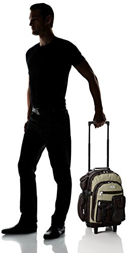 Everest Deluxe Wheeled Backpack, Khaki, One Size - color: Khaki