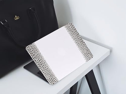 Crocodile Case for MacBook Air 13 inch 2026 M5, 2022-2025 M4/M3/M2 | Model A3449 A3240 A3113 A2681, Texture Crocodile Aligator Skin Snakeskin PU Leather Hardshell & Keyboard Cover, Black White - color: ## Black White Crocodile