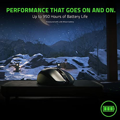 Razer Orochi V2 Wireless Gaming Mouse, 950 Hr Battery, Black | 60g Lightweight & Portable, Bluetooth & 2.4Ghz Wireless Connectivity, 18K DPI, AA or AAA Battery, Compatible with PC & Mac - color: Classic Black