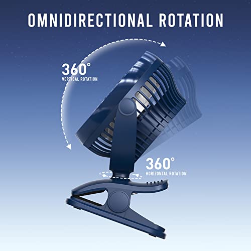 Shinebella AA Battery Powered Clip on Fan with 4-Speed, 5’’ Small Desk Fan with Aroma Function, USB Powered, 360°Rotation, Ultra Quiet, for Golf Cart, Stroller, Bedroom,Car(Batteries Not Included)
