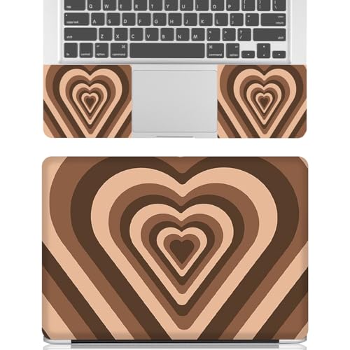 12.1-15.6 Inch Laptop Skin Decal, Universal Reusable Vinyl Cover Sticker for Notebook PC, Waterproof Art Decal Protector - Brown Hearts - color: Brown Hearts