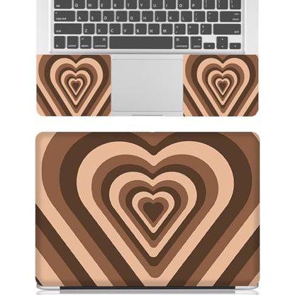 12.1-15.6 Inch Laptop Skin Decal, Universal Reusable Vinyl Cover Sticker for Notebook PC, Waterproof Art Decal Protector - Brown Hearts - color: Brown Hearts