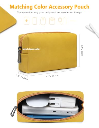 HYZUO 13.3-14 Inch Laptop Sleeve Case for MacBook Pro 14 M5/M4/M3/M2/M1 Pro/Max A3426 A3427 2026-2021, 13.3" MacBook Air/Pro, 13.5-13.8 Surface Laptop, HP Envy 13, Faux Suede Leather, OliveYellow - color: Olive Yellow, size: 13.3-14 Inch