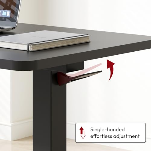 SANODESK Mobile Standing Desk with Hidden Wheels,Pneumatic Laptop Desk Rolling Computer Cart Movable Height Adjustable Small Sit Stand Desk for Home Office(31.5" W x 17.7" D, Black) - color: Black, size: 32x18