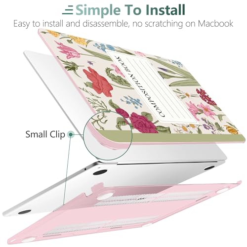 for MacBook Air 13 Inch (13.6 Inch) Case, M5/M4/M3/M2 Chip 2026 2025 2024 2023 2022, Hard Plastic Printed Cover with Screen Protector & Keyboard Cover & Dust Plugs, Green Composition Book - color: Green Composition Book