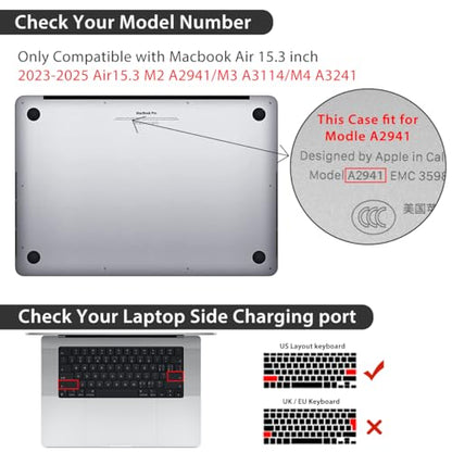YSCLBAHUK for MacBook Air 15 inch Case 2026-2023 Release M5 A3448 M4 A3241 M3 A3114 M2 A2941 Liquid Retina Display, Hard Shell Case with Keyboard Cover+Screen Film+Trackpad Film, Sunset - color: Sunset