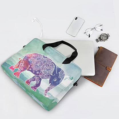 Elephant Art Watercolor Painting Laptop Case, 15.6 inch | Laptop Bag, Waterproof Laptop Sleeve, Protective Briefcase, For Women Men - color: Elephant Art Watercolor Painting