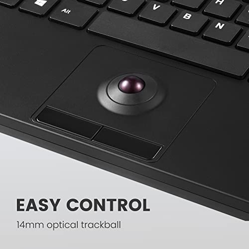 Perixx PERIBOARD-526 US, Wired Mini USB Keyboard with Trackball - X Type Scissor Keys - 11.18x7.17x1.1 Inches - Build-in 2 USB Hubs - US English - style: Trackball Keyboard