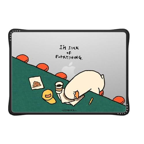 CASETiFY Impact MacBook Air 13.6" (M2-M5) Case [Cushioned Impact Corners/Scratch-Resistant/Anti-Slip Grip] - I'm Sick of Everything - Clear Black - color: I'm sick of everything, size: MacBook Air 13" (M2 - M5)