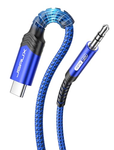 JSAUX USB C to 3.5mm Audio Aux Jack Cable [3.3ft], Type C Adapter to 3.5mm Headphone Stereo Cord Car Compatible with Phone 16/15 Pro Max, iPad Pro, Samsung Galaxy S24 S23 Ultra, Pixel-Blue - color: Blue-standard, size: 3.3ft