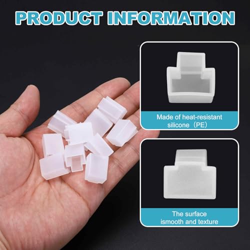 MECCANIXITY RJ45 Dust Covers Caps, RJ45 Dust Plug PE Ethernet Protector Covers for Media Converters, Router, Modem, Laptop, Network Panel, Pack of 20(Clear) - color: Clear