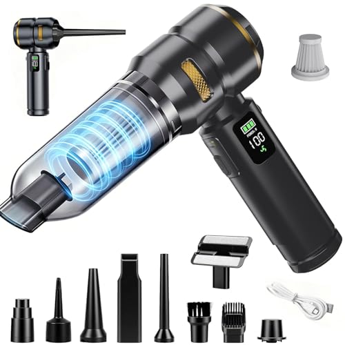 Handheld Car Vacuum Cordless, 17000PA Mini Car Vacuum Portable Cordless, Brushless Motor with Digital Display, Car Vacuum Cleaner for Office Desk Home Kitchen Car Pet Hair, Travel