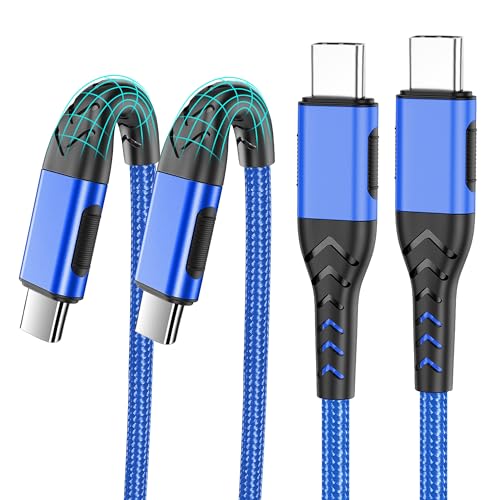 USB C Charger Cable Fast Charging, 2Pack 100W 6ft USB C to USB C Cable for Android Phone Pad, Type C to Type C Charger Braided Compatible with iPhone 15 Pro/Plus/Max/Android/Phone/Pad Blue - color: Blue, size: 6ft