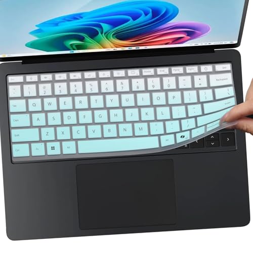 2 PCS Keyboard Cover for 2025 2024 Microsoft Surface Laptop 7(7th Edition Copilot+ PC) 13.8 & 15 inch US Layout Keyboard Skin-MGreen+Clear - color: MGreen+Clear