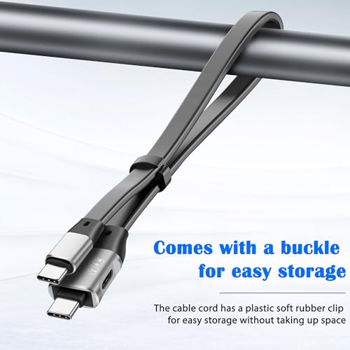 MEIRIYFA USB Type C Male to USB C Male Short OTG Data Cable + USB-C Female OTG Cable 10Gbps 60W Fast Charging for Laptop Tablet Mobile Phones - 24cm