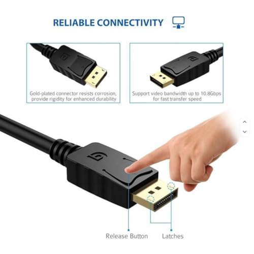 Kyper USKyper-1388 (1 Pack) DisplayPort DP to VGA Adapter Male to Female, 1080P Gold-Plated Converter for Computer Desktop Laptop Monitor Projector HDTV Compatible All Brands