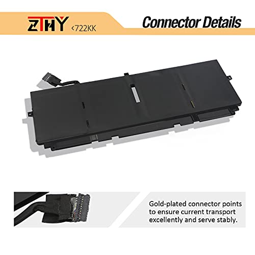 722KK Laptop Battery for Dell XPS 13 9300 2020 Edition XPS 13 9310 2020 | Edition XPS 13 9380 2020 Edition P117G P117G002 P117G001 Series 0WN0N0 WN0N0 02XXFW 2XXFW FP86V 7.6V 52Wh - size: 10.51*4.06*0.16 inch 722KK