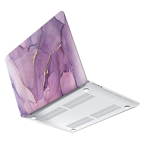 iCasso for MacBook Air 13 inch Case 2025 2024-2022 Release M4 A3240 M3 A3113 A2681 M2 with Liquid Retina Display, Hard Plastic Shell for Mac Air 13.6, TPU Keyboard Cover&Screen Protector, Purple - color: purple