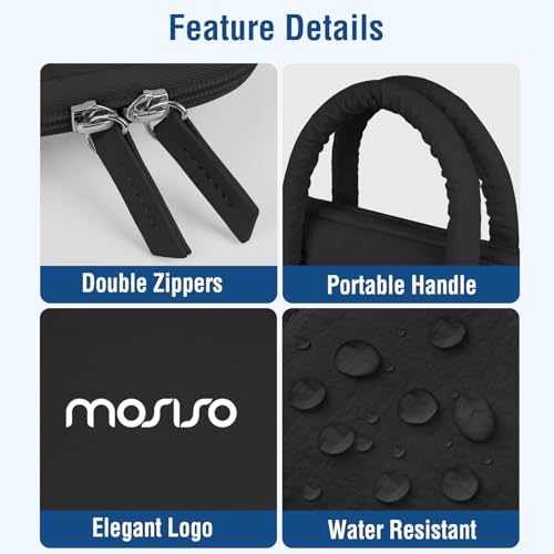 MOSISO Laptop Case 16 inch, 15-15.6 inch Puffy Laptop Sleeve Compatible with MacBook Pro 16 M5 M4 M3 M2 M1,HP Acer Dell Lenovo Notebook,Rectangle Quilted Bag with Handle&Flower Pendant, Black - color: Black, size: 16 inch