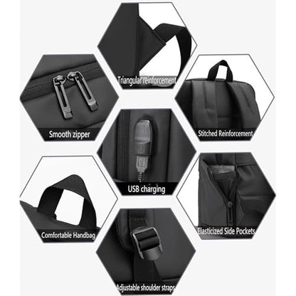 Business Travel Laptop Backpack, Large Water Resistant Travel Backpack | with USB Charging Port, Lightweight Commuter Computer Casual Daypack with Trolley Sleeve for Men Women - color: Blue