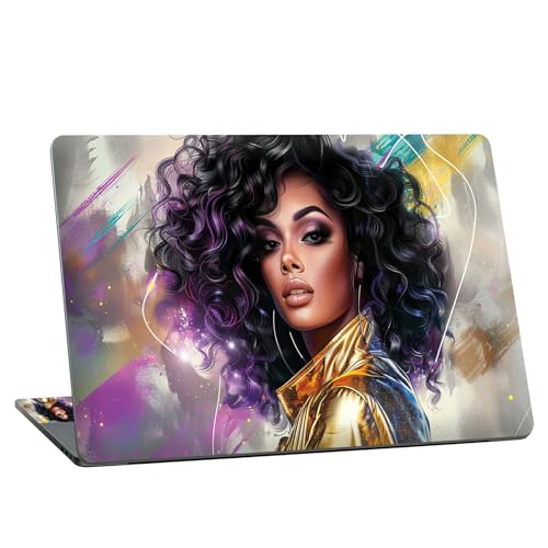Universal Laptop Skin Sticker with 2 Wrist Pad Skins, Waterproof Scratch Resistant Vinyl Laptop Cover Decal, Cut to Fit for 11–15.6 Inch MacBook HP Dell Lenovo, Beauty Woman - color: Beauty Woman