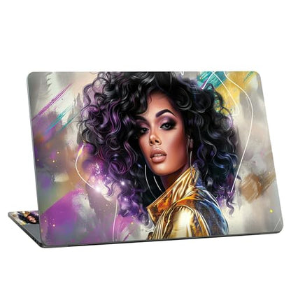 Universal Laptop Skin Sticker with 2 Wrist Pad Skins, Waterproof Scratch Resistant Vinyl Laptop Cover Decal, Cut to Fit for 11–15.6 Inch MacBook HP Dell Lenovo, Beauty Woman - color: Beauty Woman
