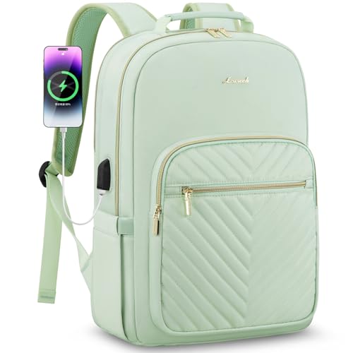 LOVEVOOK Laptop Backpack for Women 17.3 inch,Cute Womens Travel Backpack Purse,Professional Laptop Computer Bag,Waterproof Work Business College Teacher Bags Carry on Backpack with USB Port,Cyan Green - color: Cyan Green, size: 17.3 inch