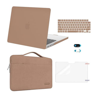 MOSISO Compatible with MacBook Pro 14 inch Case M5 2026 M4 M3 M2 M1 2025-2021 A3427 A3426 A3434 A3112 A3185 A3401 A2918 A2992 A2779 A2442, Case&Bag&Keyboard Skin&Webcam Cover&ScreenFilm, Caramel Brown - color: Caramel Brown