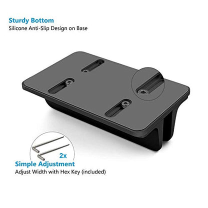 Vertical Laptop Stand for Desk [Adjustable] Sturdy Aluminum Dock Fits All Laptops (up to 20.3 inches) Space Saving, Modern Compact Holder, Compatible with MacBook Pro/Air, Surface, HP, Dell (Black) - color: Black
