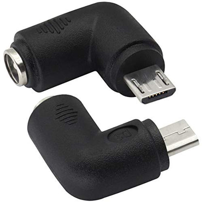 90 Degree Micro DC Power Adapter 90 Degree DC5.5x2.1mm to Micro USB 5V DC Power Supply Charging Connector for Cellphone, Tablet,MP3 and Micro USB Device.(2Pack/Micro) - color: Micro