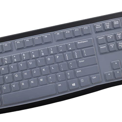 MUBUY Keyboard Cover Skin Protector for Logitech MK120 K120 Wired Keyboard, Keyboard Protective Skin US Layout (NOT Fit Other Model Keyboards)-Clear - color: Clear