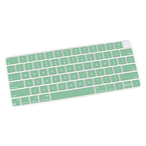 Allinside Soft Silicone Keyboard Cover for iMac Magic Keyboard (A3118 A2449 A2450, 2021–2024), Quiet Typing Keyboard Protector Skin, US Layout, Light Green - color: Light Green, size: Magic Keyboard (2021 iMac 24" A2449/A2450)