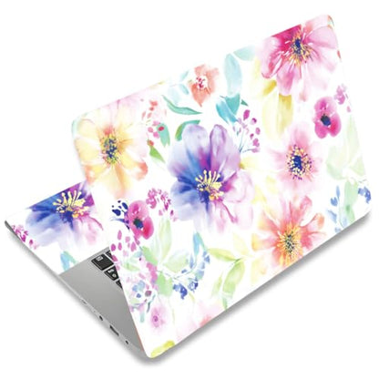 SUPERDANT Watercolor Flowers Laptop Skin Sticker Decal Plant Universal Laptops Notebook Skin Sticker 12 13 13.3 14 15 15.4 15.6 Inches Vinyl Laptop Cover Stickers Notebook Protector Pink Purple - color: Pink+Purple