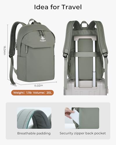 School Backpack for Teens, College Backpack Fits 15.6 Inch Laptop | Travel Backpack for Men Women, Book Bag, Lightweight Daypack, Water Resistant Fabric, Scratchproof Laptop Compartment (Green) - color: Green