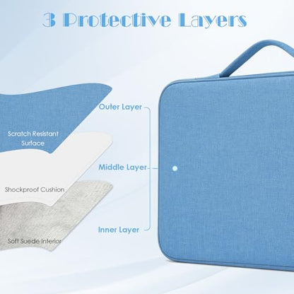 ProElife 13 Inch Laptop Sleeve for MacBook Neo, Retractable Handle, Blue | Precision Fit, Soft Inner Lining Padded, Anti-Scratch, Extra Attached Pocket, Travel Carry Laptop Bag for Home Office - color: Light Blue