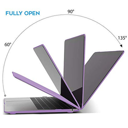 IBENZER Compatible with New MacBook Air 13 inch Case 2022 2021 2020 M1 A2337 A2179 A1932, Plastic Hard Shell Case with Keyboard Cover for Mac Retina Display with Touch ID, Purple, MMA-T13PU+1 - color: Purple