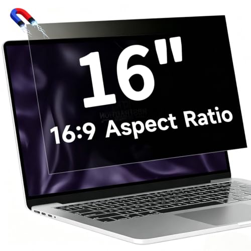 Magnetic privacy protection film & detachable, suitable for 16-inch MacBook | (For models 2021 - 2025, M1 to M4 series) Anti-blue light and anti-glare, 360-degree anti-peeping design | Privacy film - size: Mac Book Pro 16.2inch (2021-2024, M1,M2,M3,M4）