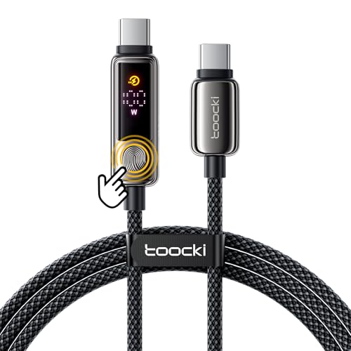 toocki USB C to USB C Cable 10FT 100W | LED Touch Display, PD Fast Charging, E-Marker Chip, Nylon Braided,Compatible with iPhone 17 MacBook iPad Galaxy S25 Pixel - size: 10FT