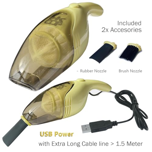 Lightweight Mini Vacuum with Strong Suction - Perfect for Keyboard, Desktop Dust Removal (Yellow) - color: Yellow