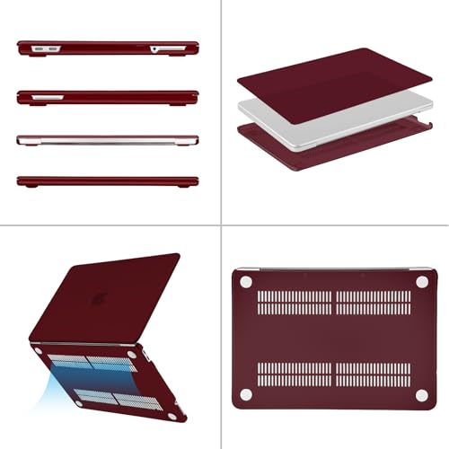 MOSISO Compatible with MacBook Neo Case 13 inch 2026 A3404 A18 Pro Chip | Scratch-Resistant Ultra-thin Protective Hard Shell Case Cover, Burgundy - color: Burgundy