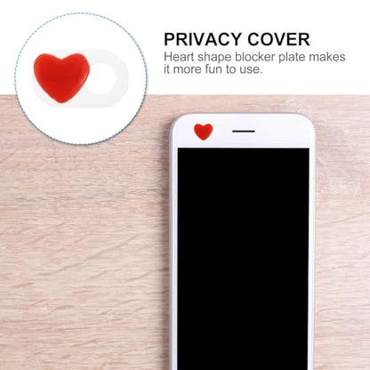 2 Pcs Ultra-Thin Abs Webcam Privacy Covers with Heart Pattern, Easy to Use Sliding Laptop and Tablet Camera Privacy Shutters, White Computer Web Camera Cover Slide