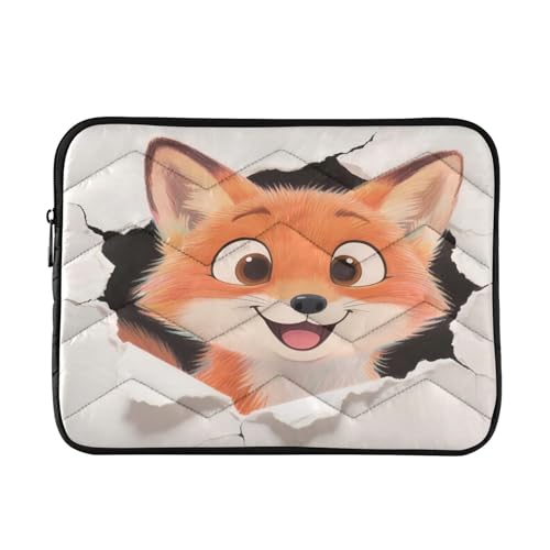 Cute Fox White Padded Laptop Sleeve Case 13 Inch Soft Quilted Laptop Bag Waterproof Computer Sleeves - color: Cute Fox White, size: Medium