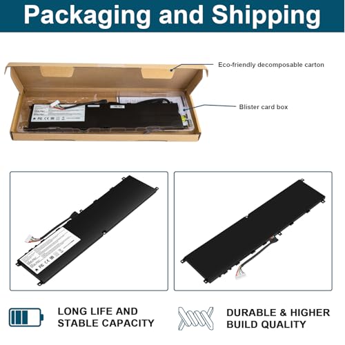 TREE.NB BTY-M6L Laptop Battery Replacement for MSI GS65 Stealth Thin for MSL GS75 Stealth Thin for MSI GS60 6QE-054US Series for MSI P65 Creator 8RD-021 8SF 9SE Series - size: 13.19x3.23x0.28inch BTY-M6L