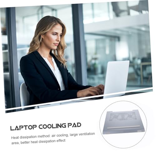 KALLORY Aluminum Alloy Laptop Cooler Stand with RGB LED Fan, Ventilated Cooling Pad for Gaming Notebooks, USB Powered Height Adjustable Support for Desk Use